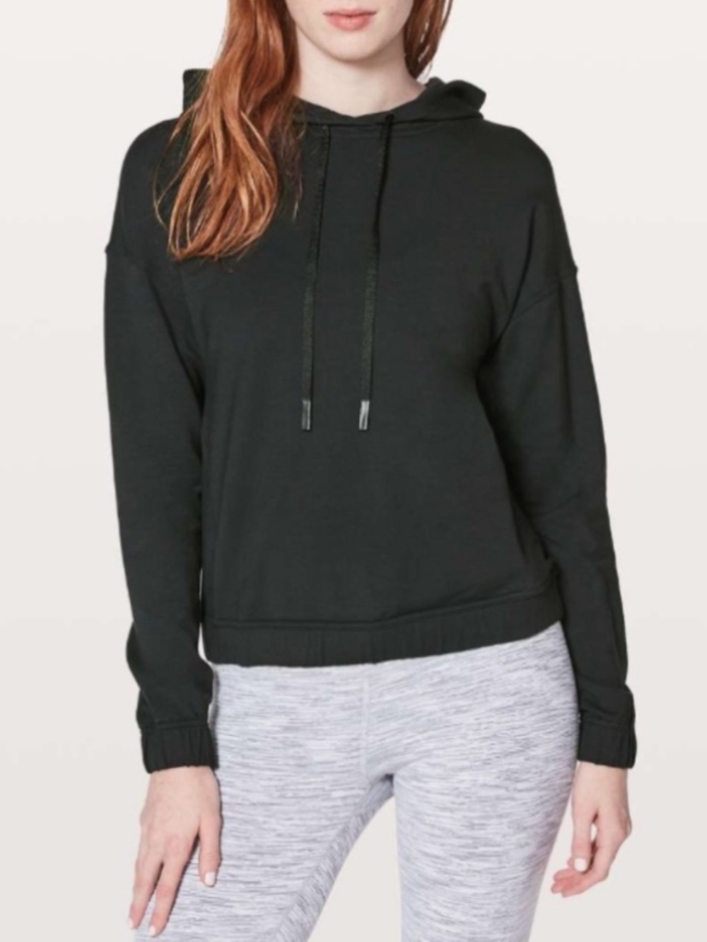 Lululemon Twisted & Tucked Pullover Hoodie Modal French Terry Black Size 6